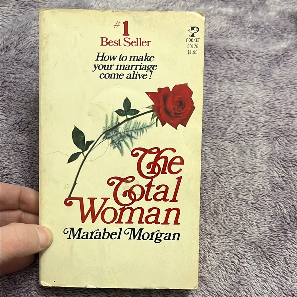 The Total Woman, By Marabel Morgan, Red and White Elegant Book Cover